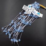 AAA Natural Blue Aquamarine Hand Carved Rose Flower Gemstone Beads 8mm