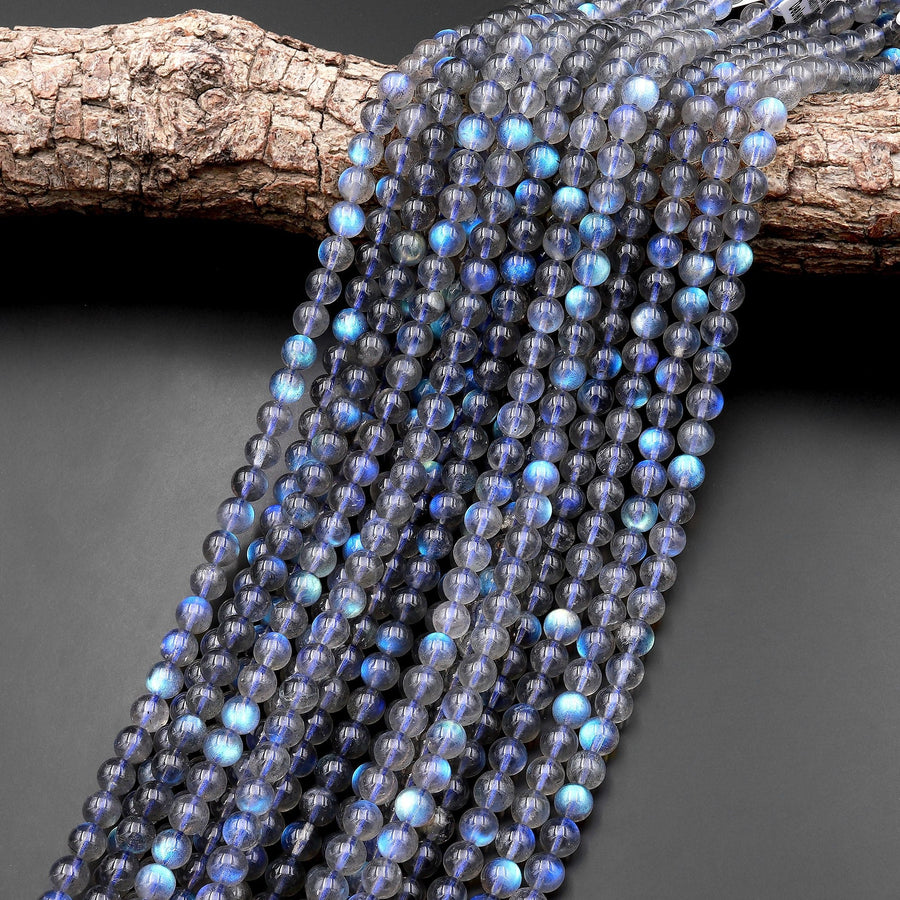 Blue Flashes~ AAA Natural Blue Labradorite 2mm 4mm 6mm 7mm 8mm 10mm Round Beads 15.5" Strand
