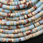 Impression Jasper Heishi Beads 4mm 6mm Aka Snake Skin Jasper Aqua Terra Jasper 15.5" Strand