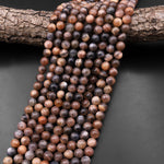 Natural Black Sunstone 4mm 6mm 8mm 10mm Round Beads 15.5" Strand