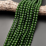 Green Taiwan Jade Smooth Round 2mm 3mm 4mm 6mm 8mm 10mm Beads 15.5" Strand