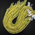 Natural Lemon Jade Round Beads 4mm 6mm 8mm 10mm 15.5" Strand