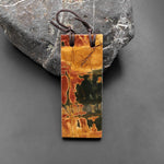 Large 2 Hole Pendant Natural Red Creek Jasper Drilled Long Rectangle Flat Focal Bead Aka MultiColor Picasso Jasper