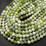 Natural Green Serpentine Jade Smooth Round Beads 4mm 6mm 8mm 10mm 15.5" Strand