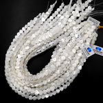 AAA Iridescent Carved Natural White Mother of Pearl Shell Heart Beads 6mm 8mm 10mm 12mm Vertically Drilled 15.5" Strand