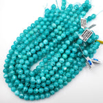 Natural Peruvian Amazonite Round Beads 10mm 12mm 14mm Sea Blue Gemstone AAA High Quality 15.5" Strand