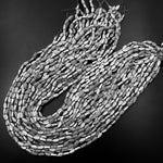 Small Silver Hematite Carved Leaf Beads Gemstone 15.5" Strand