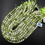 Natural Green Serpentine Jade Smooth Round Beads 4mm 6mm 8mm 10mm 15.5" Strand