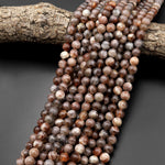 Rare Natural Chocolate Sunstone Round Beads 6mm 8mm 10mm 15.5" Strand