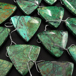 From the Old Arizona Copper Mine~ Natural Chrysocolla Triangle Pendant