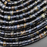 Natural Blue Tiger's Eye 3mm 4mm 6mm Heishi Beads 15.5" Strand