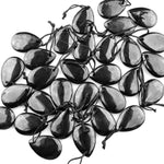 Hand Cut Genuine Natural Shungite Teardrop Pendant 30x20mm High Quality Black Lustrous Gemstone from Russia