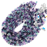 Natural Green Purple Fluorite Cherry Flower Beads 10mm 3D Carving