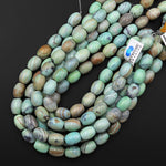Seafoam Green Brown Aqua Terra Agate Drum Barrel Beads Aka Dragon Eye Agate 13.5" Strand