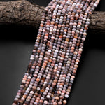 Faceted Natural Peach Botswana Agate 5mm Rondelle Beads Salmon Peach Pink Gemstone 15.5" Strand