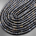 Natural Blue Tiger's Eye 3mm 4mm 6mm Heishi Beads 15.5" Strand