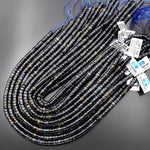 Natural Blue Tiger's Eye 3mm 4mm 6mm Heishi Beads 15.5" Strand