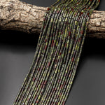 Natural Dragon Blood Jasper 4x2mm Small Thin Smooth Spacer Tube Beads 15.5" Strand