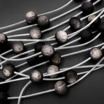 AAA Hand Carved Natural Silver Obsidian Meteorite Moon Planet Gemstone Round Beads 8mm 10mm 12mm 14mm