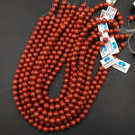 AAA Natural Red Jasper 3mm 4mm 6mm 8mm 10mm Round Beads Red Poppy Jasper 15.5" Strand