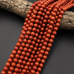 AAA Natural Red Jasper 3mm 4mm 6mm 8mm 10mm Round Beads Red Poppy Jasper 15.5" Strand