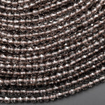 Faceted Natural Ice Obsidian Round Beads 2mm 3mm 4mm Gemstone 15.5" Strand