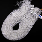 AAA Faceted Natural Blue Rainbow Moonstone Round Beads 2mm 3mm 4mm 6mm Gemstone 15.5" Strand