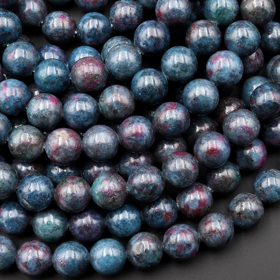 Natural Ruby Kyanite 6mm 8mm 10mm Round Beads Gemstone 15.5" Strand