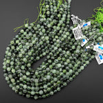 Natural Prehnite 4mm 6mm 8mm 10mm Smooth Round Beads Green Tourmaline Rutile 15.5" Strand