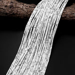 Natural Howlite 4x2mm Small Thin Smooth Spacer Tube Beads 15.5" Strand