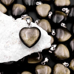 AAA Natural Golden Obsidian Puffy Heart Pendant