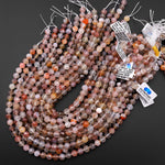 AAA Rare Faceted Natural Mozambique Agate 8mm 9mm 10mm Round Beads 15.5" Strand