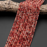 Faceted Rare Natural Red Lazasine (Andesine-Red Labradorite) 2mm 3mm 4mm 5mm 6mm Round Beads 15.5" Strand
