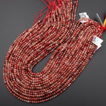 Faceted Rare Natural Red Lazasine (Andesine-Red Labradorite) 2mm 3mm 4mm 5mm 6mm Round Beads 15.5" Strand