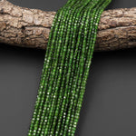 AAA Real Genuine Natural Green Chrome Diopside Faceted 2mm Cube Dice Square Gemstone Beads 15.5" Strand
