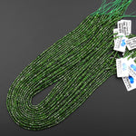 AAA Real Genuine Natural Green Chrome Diopside Faceted 2mm Cube Dice Square Gemstone Beads 15.5" Strand