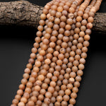 Matte Orange Peach Druzy Agate 8mm Round Beads With Sparkling Quartz Crystal Cave 15.5" Strand