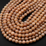 Matte Orange Peach Druzy Agate 8mm Round Beads With Sparkling Quartz Crystal Cave 15.5" Strand