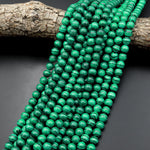 AAA Natural Green Malachite 4mm 6mm 8mm 10mm 12mm 14mm Smooth Round Beads Amazing Stripes 15.5" Strand