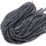 Unwaxed A Grade Natural Black Gray Lava Beads 4mm 6mm 8mm 10mm 14mm 16mm Volcanic Stone Mala Beads Essential Oil Treatment 15.5" Strand