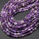 Natural Purple Amethyst Hand Carved Leaf Gemstone Beads 15.5" Strand