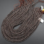 Faceted Natural Ice Obsidian Round Beads 2mm 3mm 4mm Gemstone 15.5" Strand