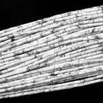 Natural Howlite 4x2mm Small Thin Smooth Spacer Tube Beads 15.5" Strand