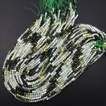 Micro Faceted Multicolor Mixed Jade Gemstone Round Beads 4mm 15.5" Strand