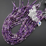 Natural Purple Amethyst Hand Carved Leaf Gemstone Beads 15.5" Strand