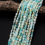 Natural Amazonite Hand Carved Leaf Gemstone Beads 15.5" Strand
