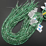 Natural Green Aventurine Hand Carved Leaf Gemstone Beads 15.5" Strand