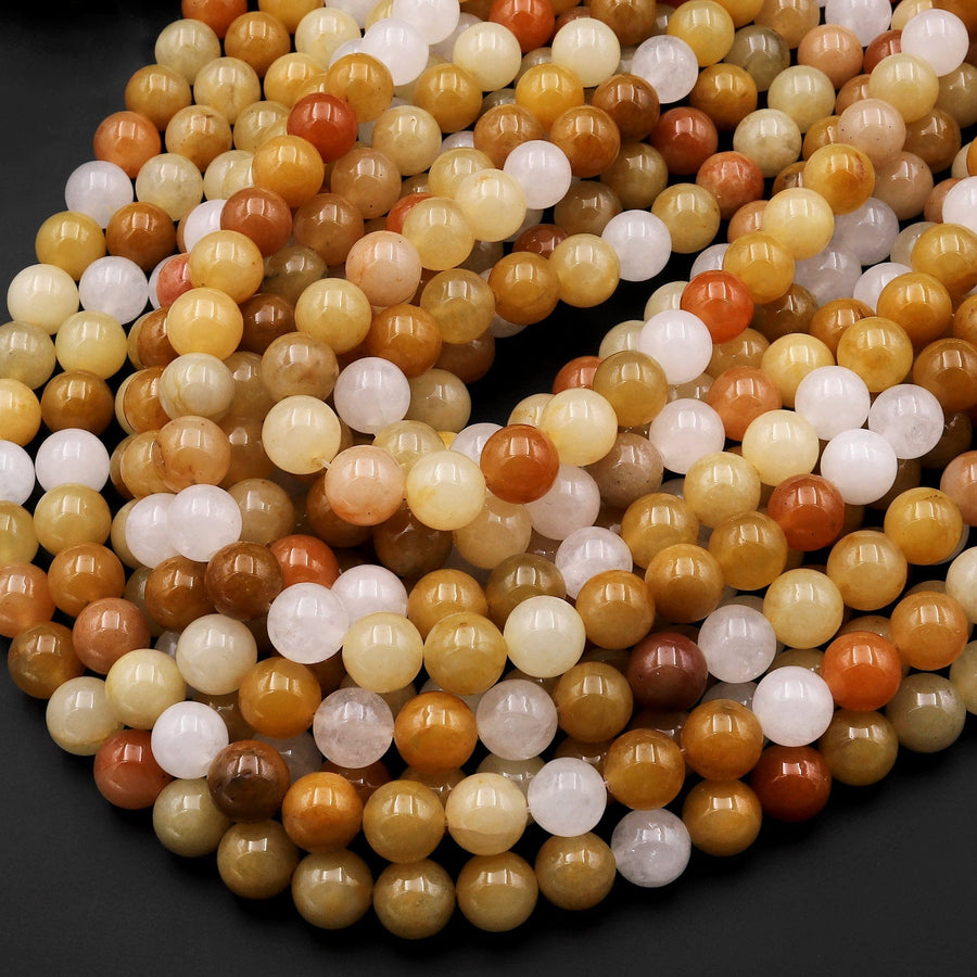 Natural Yellow Aventurine 4mm 6mm 8mm 10mm Round Beads 15.5" Strand