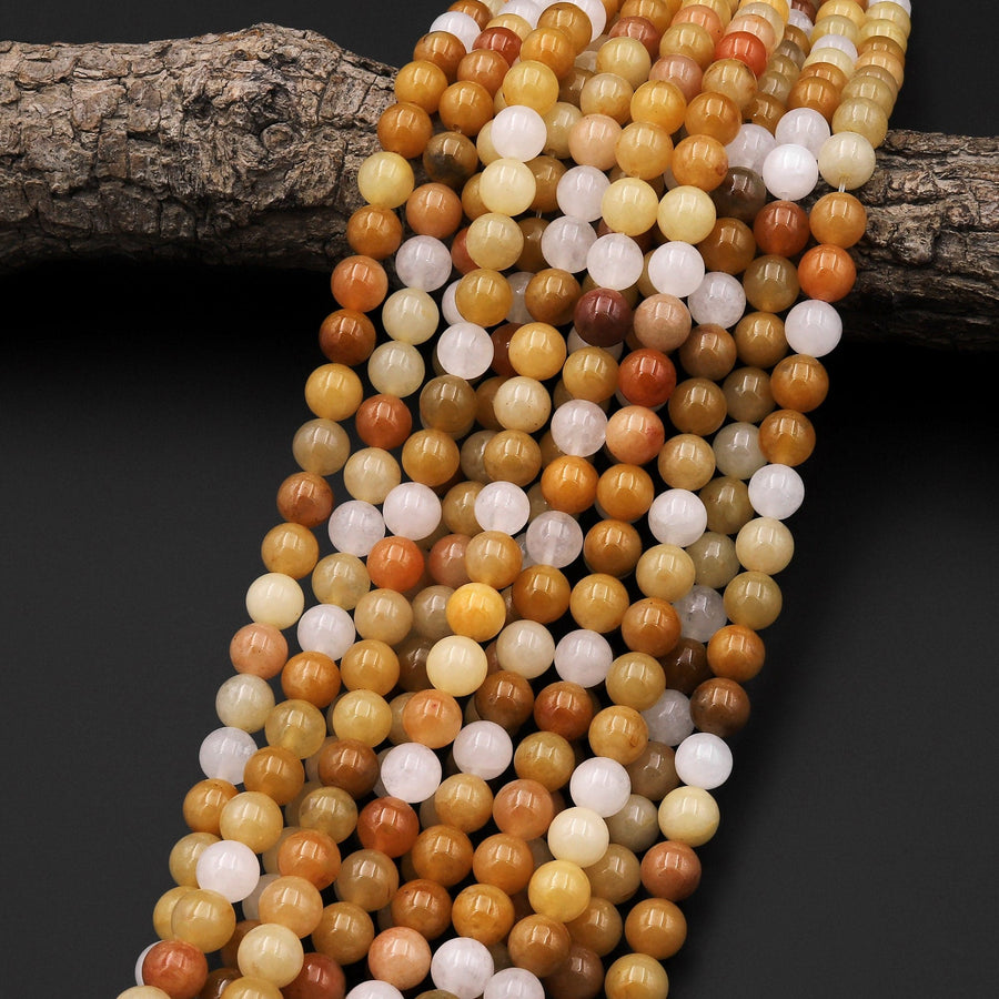 Natural Yellow Aventurine 4mm 6mm 8mm 10mm Round Beads 15.5" Strand