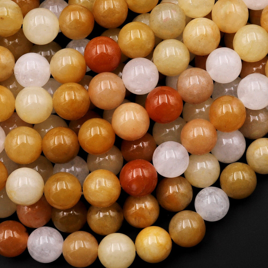 Natural Yellow Aventurine 4mm 6mm 8mm 10mm Round Beads 15.5" Strand